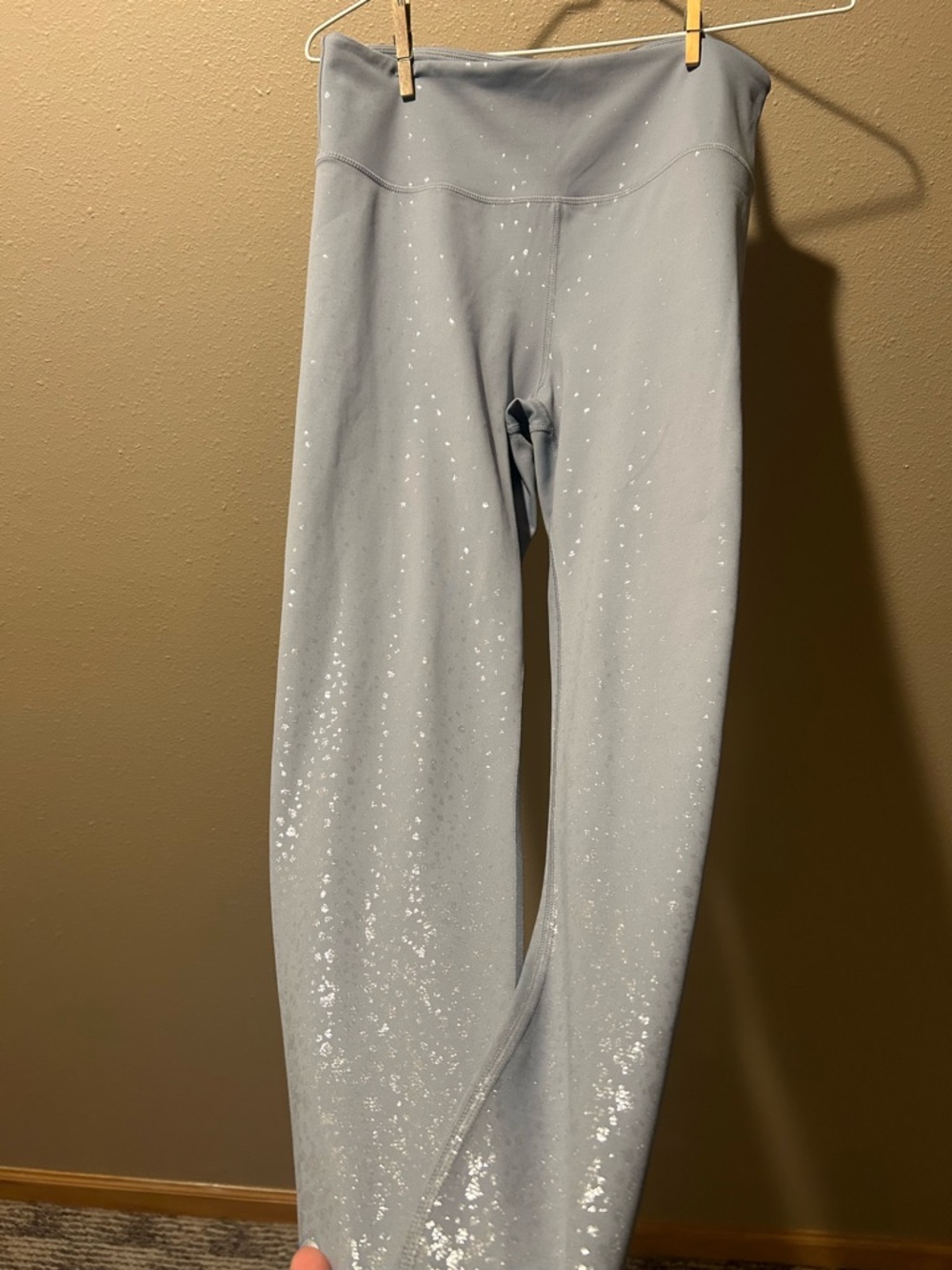 ZYIA Grey Ombré Silver Sparkle High-Rise Leggings